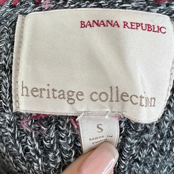 Banana Republic Heritage Collection Gray Marled Knit Long Sleeve Sweater S Small - Picture 6 of 8